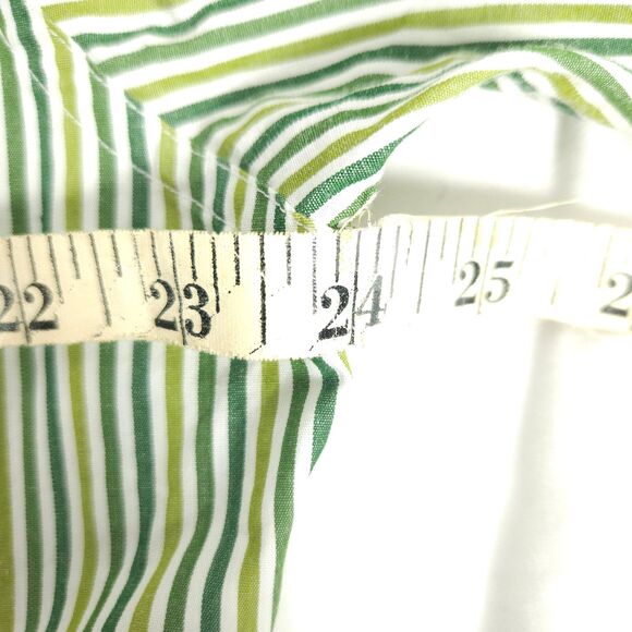 VTG Chaps Ralph Lauren Mens Large Green Striped Long Sleeve Button Up Shirt - Picture 6 of 8